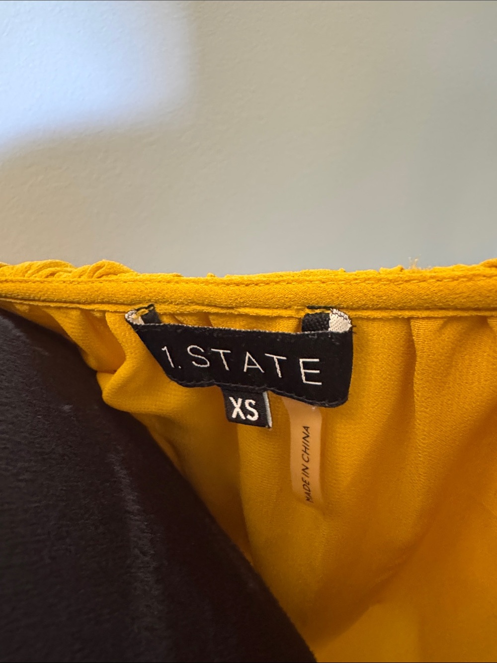 1. State Yellow Off-Shoulder Ruffle Blouse - Picture 4 of 4